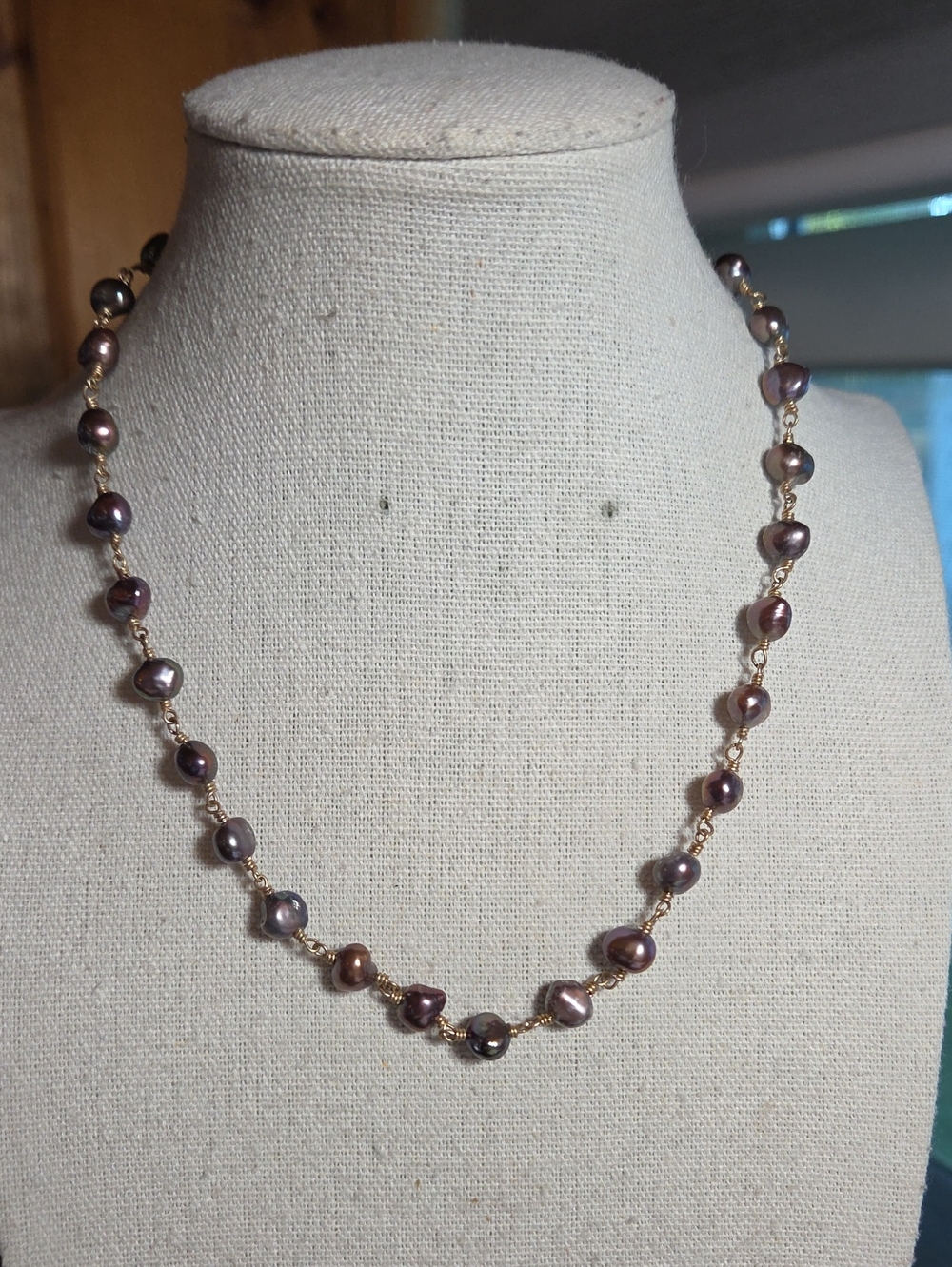 Tahitian Peacock Pearl Vermeil Sterling Silver Necklace